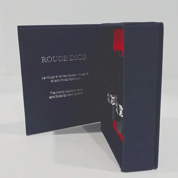 ✅ DIOR Mini Rouge Dior Lipstick Set in Dior Case: #999 & #100 Velvet Lipsticks⭐ - Picture 4 of 10
